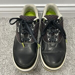 Crocs Men's‎ Size 11 Preston Hank Haney Spikeless Golf Shoes Black/White/Green